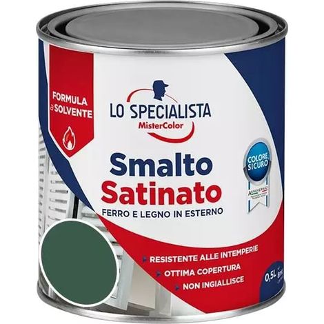 smalto solvente satinato 0,5 lt. verde scuro