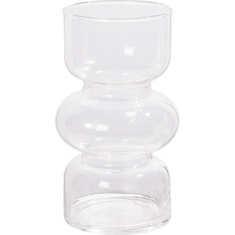 Moderne geometrische Glasvase – Hydrokultur, dekorativ für Blumen – für Zuhause, Büro, Hochzeiten – Transparent