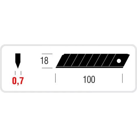 Cutter Heavy Duty 18 x 0,7 mm METRICA - 09039