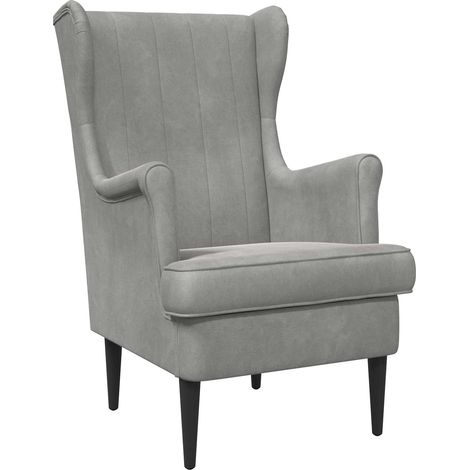 Armchair Light Grey Velvet vidaXL