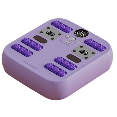 Appareil de massage intelligent pour les pieds et le dos avec 10 niveaux d'intensité et thérapie par la chaleur - Massage des tissus profonds et massage par rouleaux - Violet-AquaForge