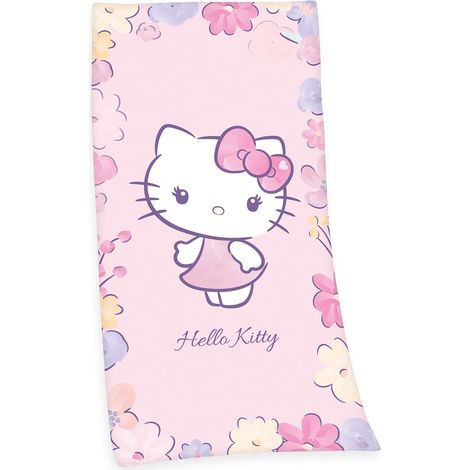 Herding Hello Kitty - Telo mare in spugna velour, 100% cotone/velour, 75 x 150 cm (1/4)