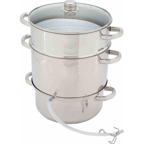 Fruchtentsafter Edelstahl 26 cm 26 cm, 8 l, mit Glasdeckel (1/3)
