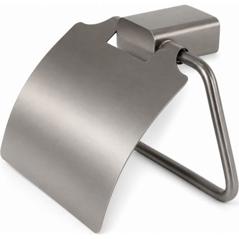 Porta Rotolo Portarotolo Carta Igienica Con Coperchio Grigio Da Muro 87941