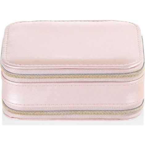 Coffret Cosmétique Boîte de Rangement Maquillage Emballage Organisateur Boucles D'Oreilles Multi-Fonctions Bague Conteneur Étui Portable en Cuir(poudre nue) (1/5)