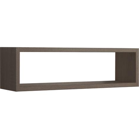 Étagère murale rectangulaire cube design moderne Regulus - Noyer (1/3)