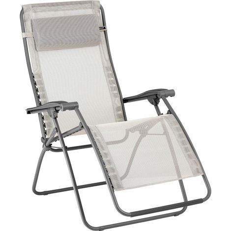 Fauteuil Relax Transat Jardin - Chaise Longue Zéro Gravité - Rsxa Clip - Batyline® Iso - Beige Seigle - Lafuma Mobilier