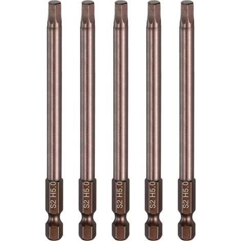 5pcs Embout De Tournevis H5.0 (5mm) Acier S2 Ton Cuivré (1/5)