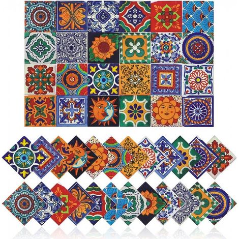 A set of 24 tile stickers, each 20 x 20 cm in size, suitable for wall decoration, bathrooms, kitchens, and other areas. Made of PVC and waterproof. (1/5)