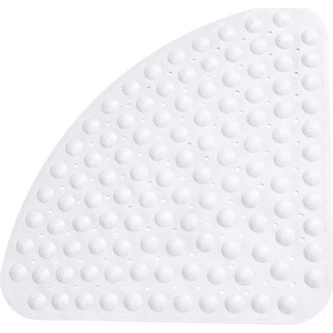 Duschmatten Douche antidérapant, tapis antidérapant, anti-bactérien, Anti-Moisissure,quart de cercle, les Angles, Badewannenmatten tapis de bain à Ventouses pour la Baignoire Douche 54 x 54 cm - Blanc (1/4)