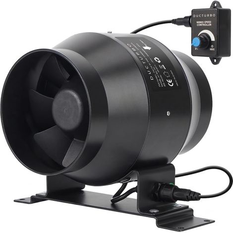 Extracteur d'air 100mm Réglable,Ventilateur de Conduit, Ventilateur d'extraction Max. 275 m³/h avec Contrôleur de Vitesse Variable (1/5)