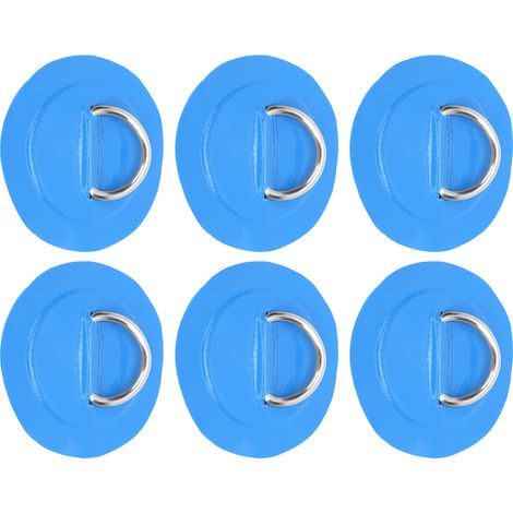 6-teiliges PVC-D-Ring-Gurtset, blaues Gummiband, Befestigungsset mit Edelstahlring (1/5)