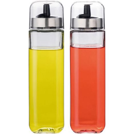 Bouteille Distributrice Huile - Verre Trempé - Bec Verseur Anti-Goutte - Couvercle Étanche - 270 Ml - Pour Cuisine Maison (1/5)