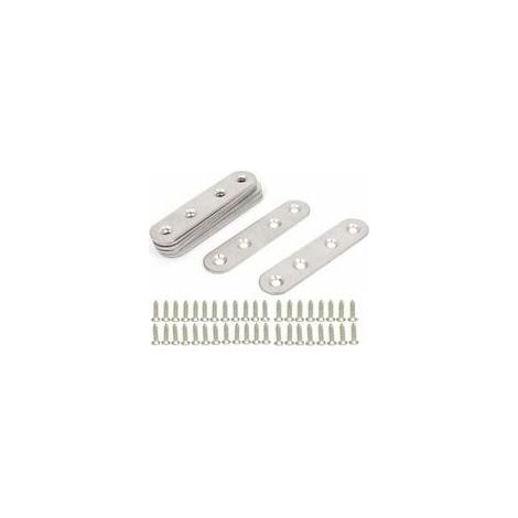 Équerres Plate en Inox,10 pièces Pattes D'assemblage en métal, Supports de Fixation Droits Plats,Plaques Métalliques Supports D’angle Plats, avec 40 vis,pour Réparation Connexion Fixations Meubles (1/3)