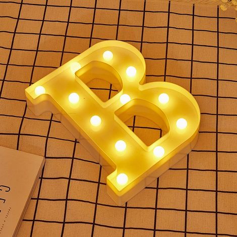 Jandei - Letras LED Letra B iluminadas luz blanca cálida altura 22cm con pilas 2xAA Letras LED