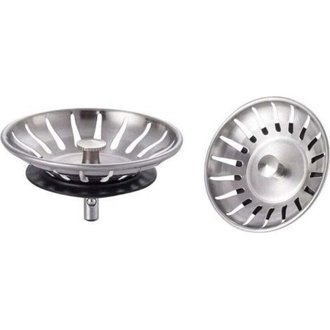 Bonde Évier Inox Universel 78mm avec Grille Antiblocage et Panier Vidange Rapide