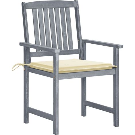 Maison Exclusive - Sedie da Giardino con Cuscini 6 pz in Massello di Acacia Grigie (1/5)