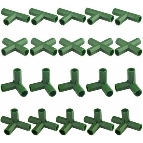 Lot de 20 connecteurs de cadre de jardinage – Matériau PP durable – Pour tuyaux de 11 mm – Support pour plantes grimpantes
