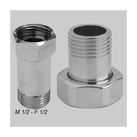 CODOLO OTTONE CROMATO DADO GIREVOLE  M 1/2 . F 1/2     MADE IN ITALY