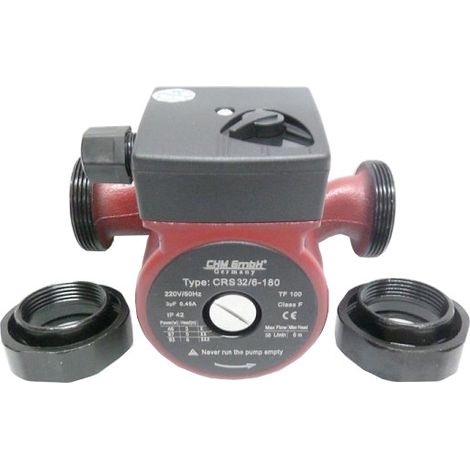 CHM – Pompe de circulation 32/6-180 – 2 pouces AG – Tension 230V – Max débit 58 L/min – Température de travail 2-110°C