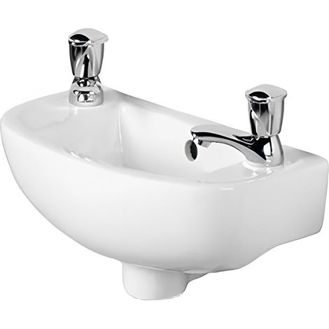 RAK Compact 450mm Slimline Basin with 2 Tap Holes - CO2501NCHAWHA (1/2)