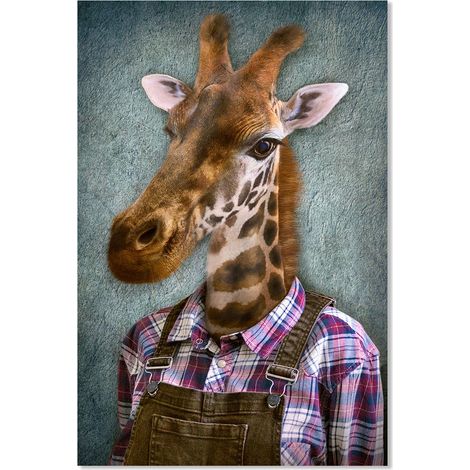 Affiche Tête de girafe habillée - 40x60cm - made in France (1/5)