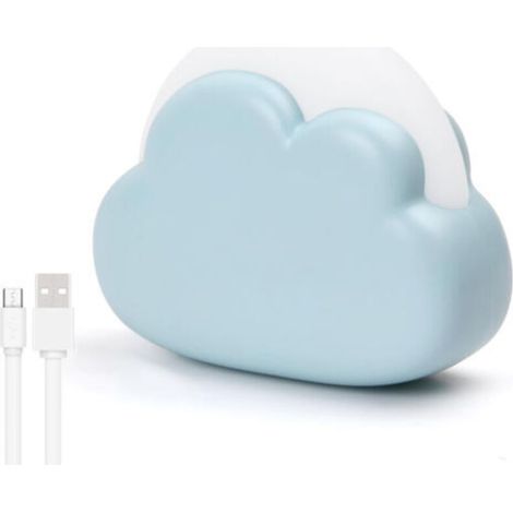 Rechargeable Children's Night Light, Plastic LED Portable Cloud Baby Night Light, 4 Modes Portable Night Lamp, Bedside Lamp for Children's Room, Birth Gift for Girl Boy (Blue) (1/5)