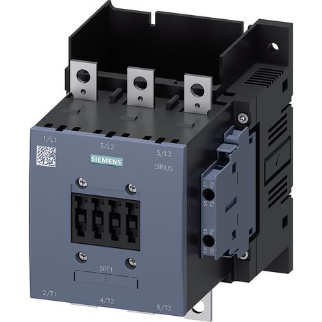 Contacteur Siemens série 3RT1, 3 pôles , 3NO, 185 A, 110 V c.a., 90 kW ( Prix pour 1 )