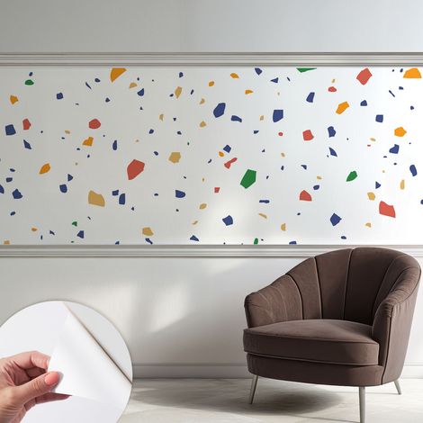 Papier peint autocollant adhésif installation rapide du papier peint durable et résistante Morceaux arc-en-ciel 250x104 cm (1/5)