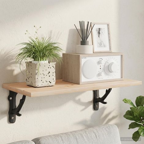 vidaXL Soportes para estanterías de pared 2 uds. Negro (1/5)