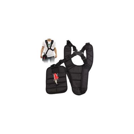 Ceinture Coupe-Bordures Noire Confort Double bandoulière en Nylon réglable Accessoires pour débroussailleuses Noir 11 x 4,7 x 3,6 Pouces (1/5)