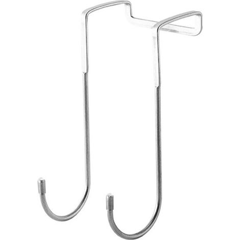 Doppelter S-förmiger Garderobenhaken zum Aufhängen von Mänteln über einer Tür, Kleiderbügel fürs Schlafzimmer, Edelstahl, neu, silberfarben. (1/4)