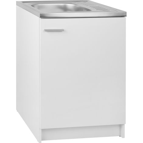 STAMAR  Küchenschrank Unterbau - 60 x 60 x 83 cm - Weiß elegant - Modernes Design - Praktischer Stauraum