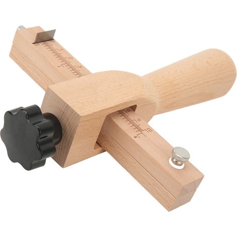 Lot de 2 Coupe-courroies en Cuir Réglable en Épaisseur, Lame en Acier Inoxydable, Manche en Bois Robust, Outil de Bricolage Artisanal pour Ceintures et Projets DIY (1/5)