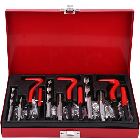 Kit d'outils de réparation filetage 88 pièces M6 M8 M10 (tarauds, forets, inserts) (1/4)