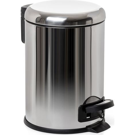 PAPELERA BAÑO CON PEDAL 3L PLATA