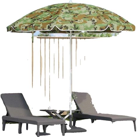 Ombrellone da spiaggia, 263 x 263 cm, protezione UV, tessuto resistente, leggero, facile da montare. (1/5)