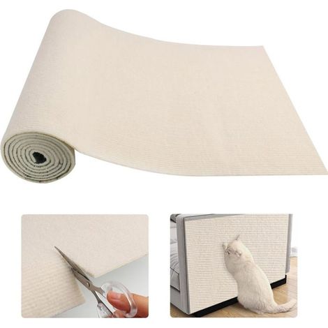 Protection Canape Chat Anti Griffe 40×200 cm,DIY Protege Canape Griffe Chat,Griffoir Chat Canapé Auto-adhésifs - Beige (1/4)