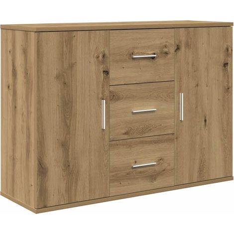Aparador de madera de ingeniería roble artisan 90x29,5x65 cm vidaXL