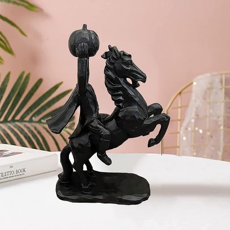 Statue Chevalier Sans Tête - Résine Noire - Décoration Halloween Noël Bureau Intérieur - 22 x 12 x 9 cm - 1 Pièce (1/5)