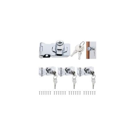 Lot de 4 Cadenas à Loquet en Métal, 2.5 Pouces, Alliage de Zinc, Sécurisation Armoires et Coffres
