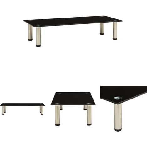 The Living Store TV-Tisch 80x35x17 cm Schwarz Hartglas - TV-Möbel (1/5)