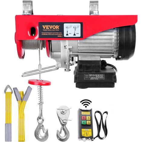 Treuil à Câble Électrique 400 kg Palan Électrique avec Télécommande sans Fil 850 W Treuil-Palan 10 m/min Hauteur de Levage Câble Simple 12 m Moteur pour Garages Entrepôts Usines (1/5)