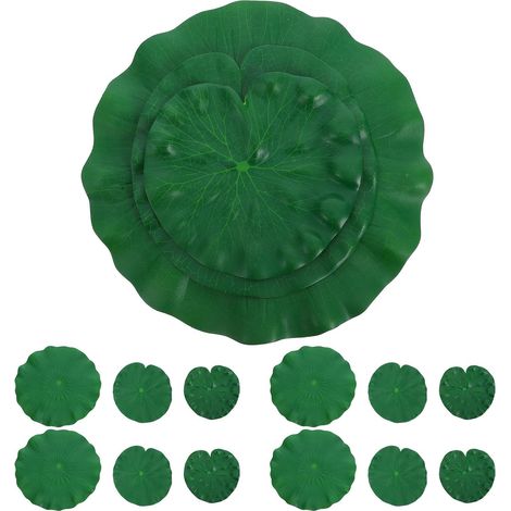 15 Feuilles de Artificielles Flottantes en Plastique Vert, Décoratives et Réalistes Lot de 15 Pièces pour Décoration Naturelle pour Aquarium et Salon (1/5)