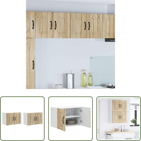 vidaXL Küchenmöbel -  Küchenschrank Kalmar 2 pcs Sonoma-Eiche 60 x 31 x 40 cm (1/5)