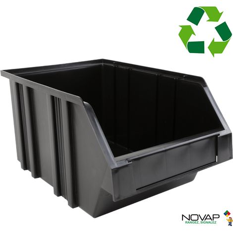 Novap – Bac de rangement 28L Eco Concept noir – Volume 28L – Respectueux de l'environnement – Pour espaces de stockage optimisés