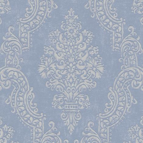 Baroque wallcovering wall Profhome 397652 non-woven wallpaper textured with ornaments shimmering violet pastel coloured oyster white 5.33 m2 (1/5)