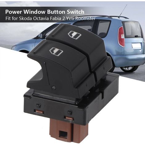 Interrupteur de Fenêtre Électrique 1Z0959858 en ABS Noir pour Octavia Fabia 2 Roomster (1/5)