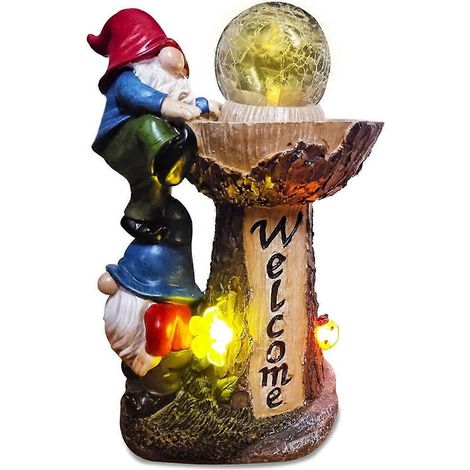 Gartenzwergstatue, Solar-Gartenzwergdekoration mit LED-Licht (1/5)