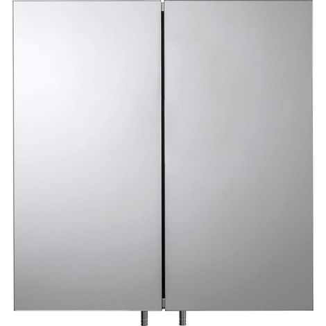 Croydex Double Door Bathroom Cabinet, Stainless Steel, 44 x 43cm - Avon (1/5)